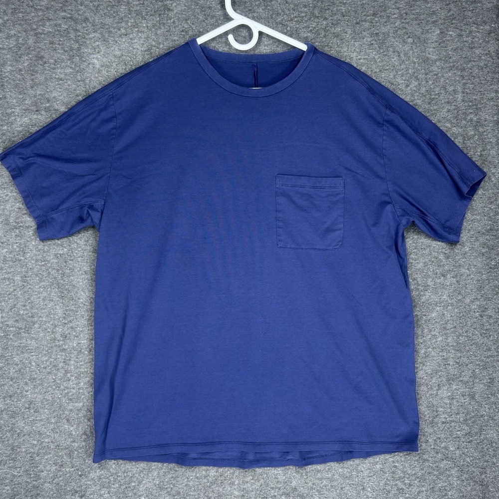 Lululemon The Fundamental Pocket T Shirt Mens 2XL Blue Short‎ sleeve